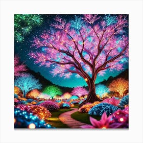 Tree At Night 2 Canvas Print