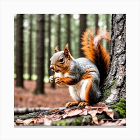 Squirrel In Forest (13) Canvas Print