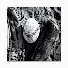 Black And White baseball time Canvas Print