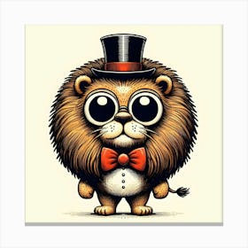 Lion In Top Hat 3 Canvas Print