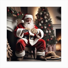 Santa Claus Eating Cookies 11 Canvas Print