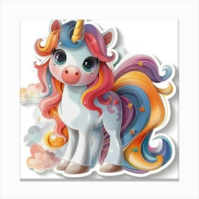 Unicorn Sticker 169 Canvas Print