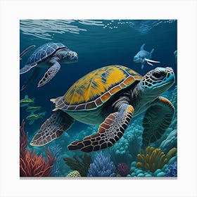 IJBNHD Adults' Sea Turtle Diamond Painting Kits-5D Adults' Sea Turtle Diamond Art Kits,DIY Adult Sea Turtle Gem Art Kits for Presents and Wall Décor in Homes Canvas Print