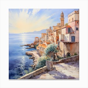 Sunny Shores: Watercolour Bliss Canvas Print