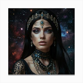 Gothic Woman In Space Canvas Print