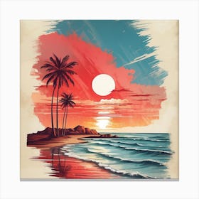 Sunset At The Beach Canvas Print