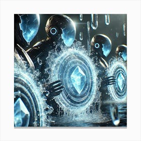 Cascade Sovereignty Scifi Crystal Defenders Water Shields Canvas Print