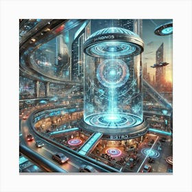 Chronos Bistro Futuristic Location Canvas Print