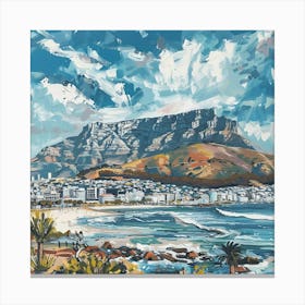 A Table Mountain In Cape Town Expressive Strokes 1720034034 3 Canvas Print