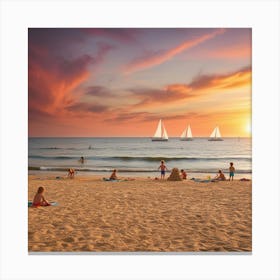 Sunset On The Beach 2 Canvas Print