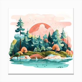 Landscape With Trees Canvas Print