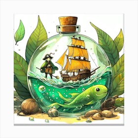 Pirate In A Bottle Canvas Print