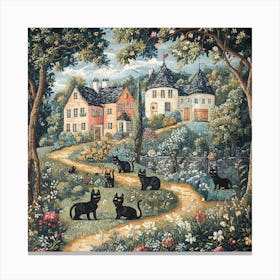 Cats In The Countryside Tapestry 4 Canvas Print