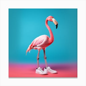 Flamingo On Sneakers Canvas Print