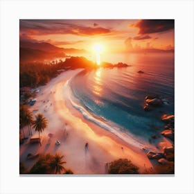 A Beautiful Evening at the Beach Canvas Print