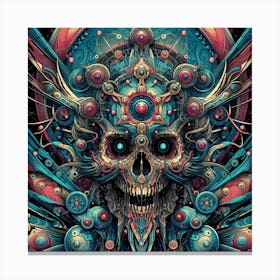 Skull Surreal Psychedelic 4k Canvas Print