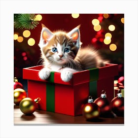 Christmas Kitten Gift Canvas Print