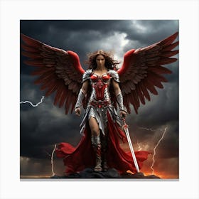 Majestical Red Angel 1 Canvas Print