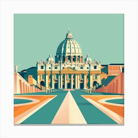 A Vatican City In Rome Minimal Illustration 1719920232 3 Canvas Print