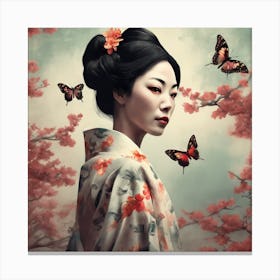 Madame Butterfly Ii Art Print 1 Canvas Print