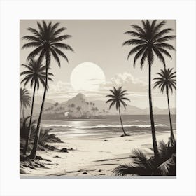 Palm Trees On The Beach 7 Canvas Print