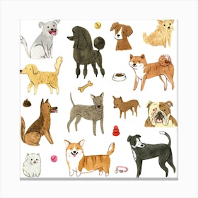 Who Let The Dogs Out Square Canvas Print