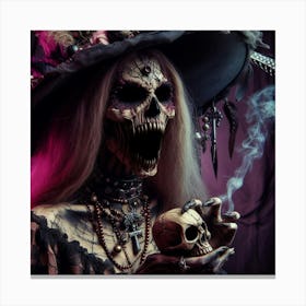 Skeleton Witch 1 Canvas Print