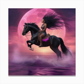 Woman Riding A Horse 2 Canvas Print