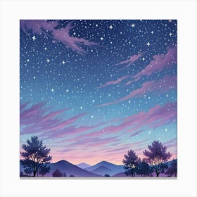 Night Sky With Stars Canvas Print