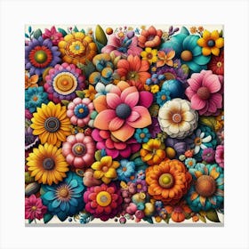 Colorful Flowers 6 Canvas Print