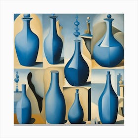 Blue Bottle Collection - Abstract 534 Canvas Print