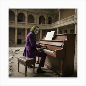 Joker Playing Piano Canvas Print