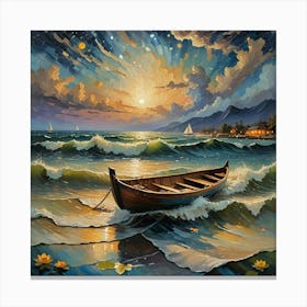 Boat In The Sea 1 Canvas Print