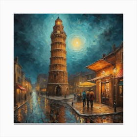 Tower At Night Canvas Print