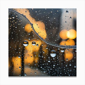 Rain Drops On Window Canvas Print