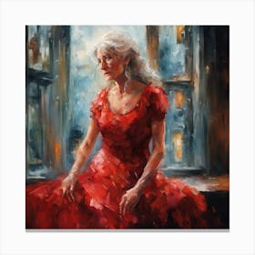 Woman In Red Canvas Print