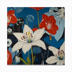 Pattern lilies 1 Canvas Print