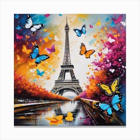 Butterflies In Paris 30 Canvas Print