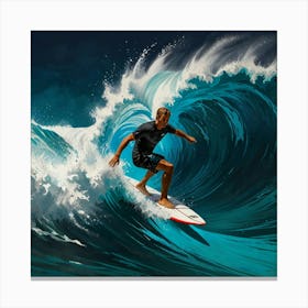 Surfer On The Wave Canvas Print