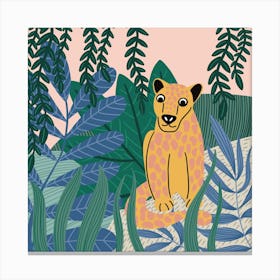 Jungle Jaguar Square Canvas Print