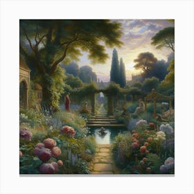 Garden At Dusk 2 Canvas Print