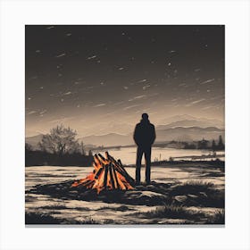 Lonely fire Canvas Print