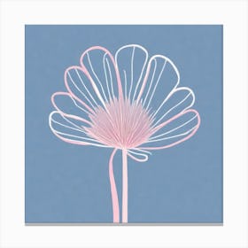 A White And Pink Flower In Minimalist Style Square Composition 499 Canvas Print