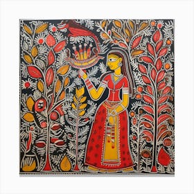 Indian Painting Madhubani Painting Indian Traditional Style 17 Canvas Print