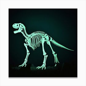 Glow In The Dark Dinosaur Skeleton Canvas Print