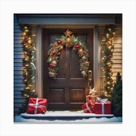 Christmas Door 135 Canvas Print