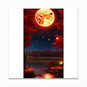 Full Moon In Autumn 1 Canvas Print