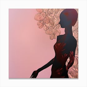 Floral Silhouette Canvas Print