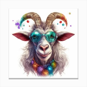 Goat With Glasses Canvas Print