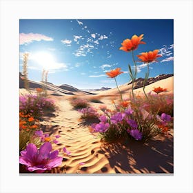 Flowers In The Desert Canvas Print